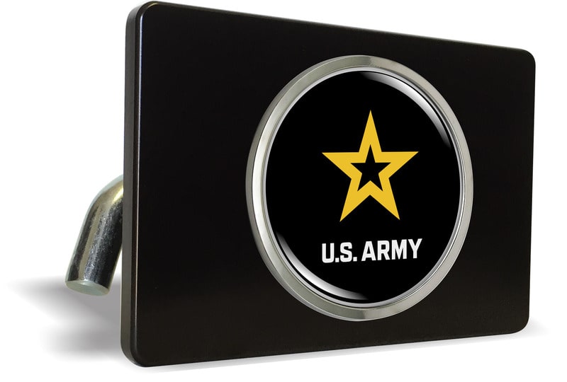 U.S. Army Star Logo - Tow Hitch Cover with Chrome Metal Emblem